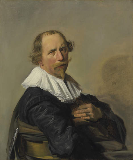 Portrait of a man leaning over the back of a chair, 1630, Frans Hals