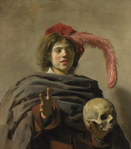 Portrait of a young man with a skull, 1626, Frans Hals