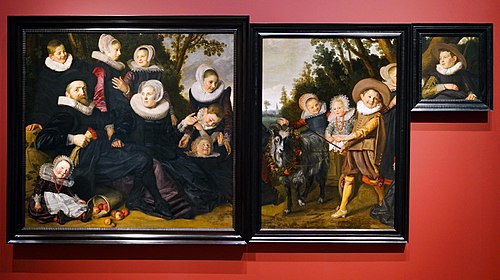 Portrait d‘une famille dans un paysage - trois fragments réunis temporaire, 1624, Frans Hals
