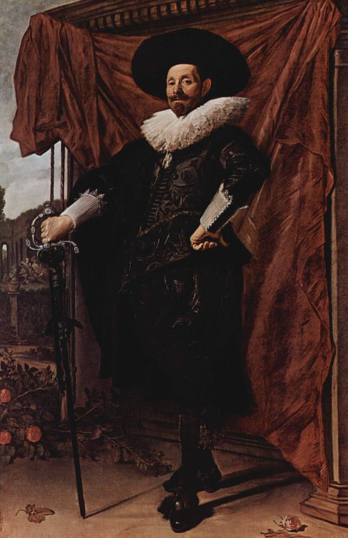 Willem van Heythuysen posing with a sword, 1625, Frans Hals