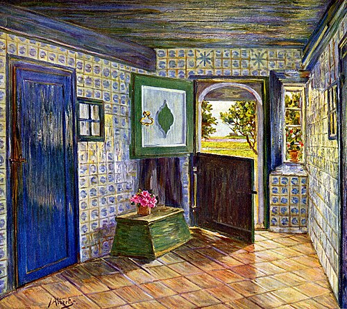Blaue Diele auf der Hallig Hooge, 1905, Jacob Alberts