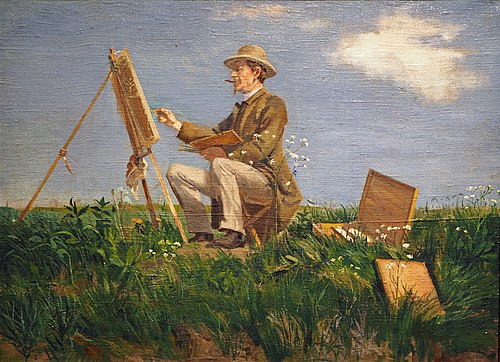 Wilhelm Dreesen as open air painter, 1893, Jacob Nöbbe
