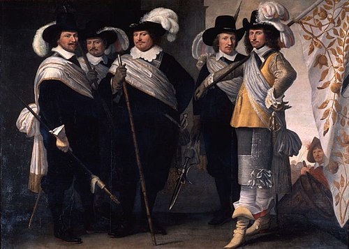Portrait of the officers of the Witte Vendel of Delft, 1648, Jacob Willemsz. Delff II