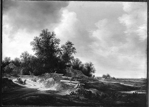 Dorf im Flachland, 1635, Jacob van Moscher