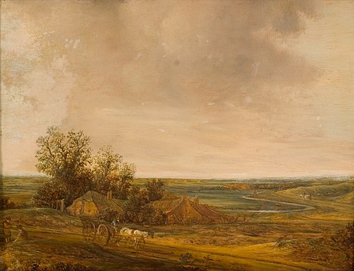 Landschap met boerenhofstede aan duinrand, 1645, Jacob van Moscher