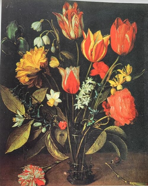 Vase of flowers, 1650, Jacob van Hulsdonck