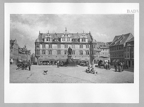 market-square at Coburg, 1893, Jacques Carabain