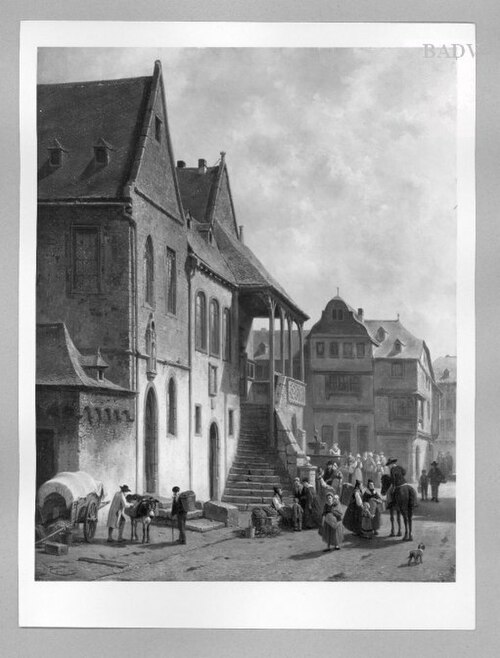 view of a village, 1859, Jacques Carabain