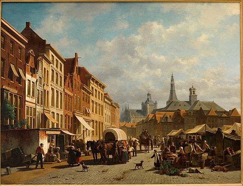 De markt te 's-Hertogenbosch, 1870, Jacques Carabain