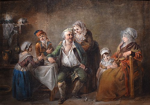 Le buveur et sa famille, 1799, Jacques Gamelin