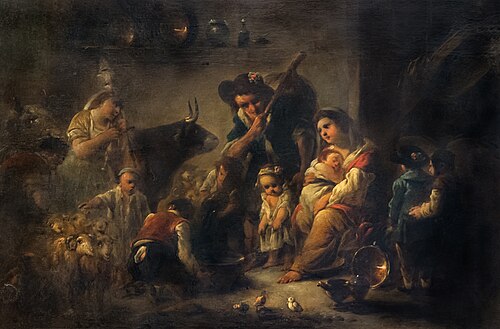 Famille de paysans dans un intérieur, 1779, Jacques Gamelin