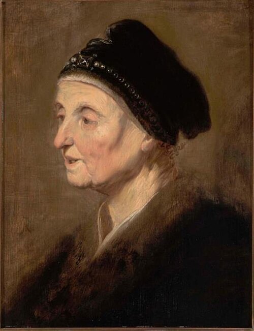 Older woman with a hat decorated with pearls, 1635, Jacques des Rousseaux