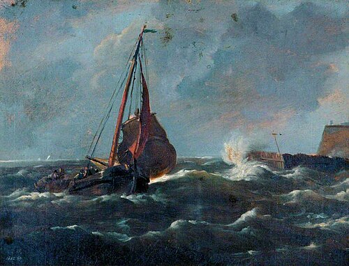 Fishing Boat Entering a Harbour, , Jacob Jacobs