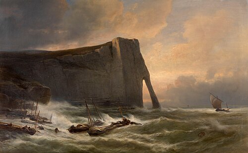 Porte d' Aval in Etretat, 1876, Jacob Jacobs