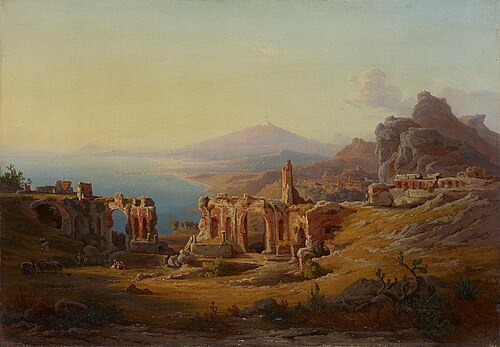 Taormina. Das Theater mit dem Aetna, 1840, Jakob Frey
