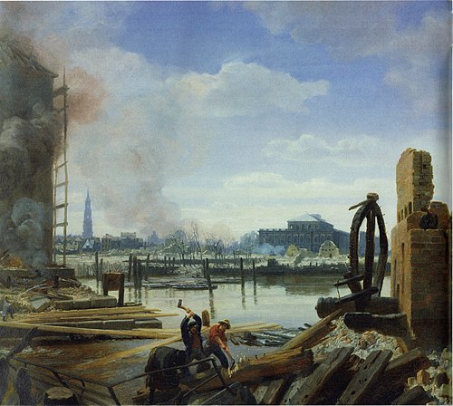 Hamburg after the Fire of 1842, 1842, Jakob Gensler