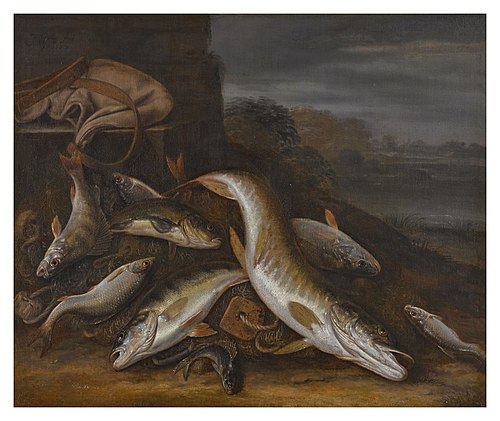 Still Life Of Fish in a Landscape, , Jacob Gillig