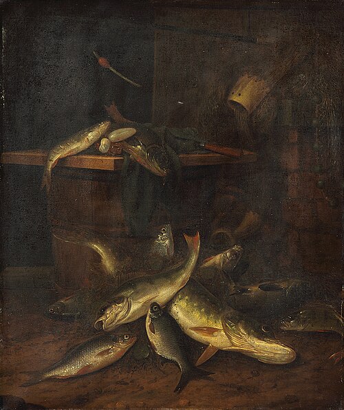 Fish still life, 1668, Jacob Gillig