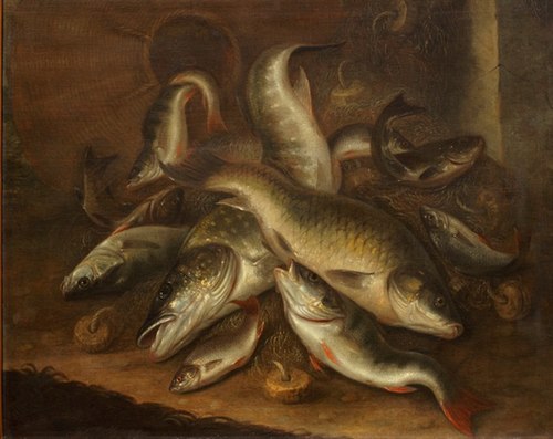 Stilleven met dode vissen, 1680, Jacob Gillig