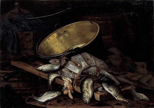 Stilleven met dode vissen, 1678, Jacob Gillig