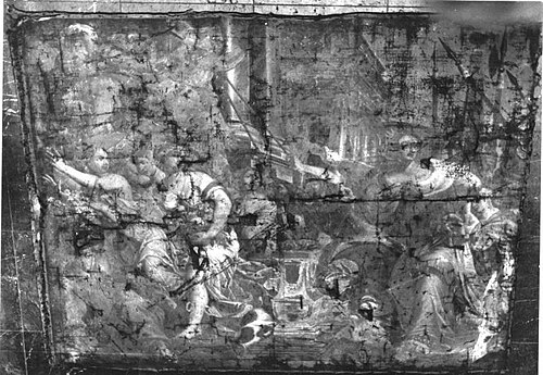 Niobe lässt die Bildsäule der Diana niederreißen, 1647, Jakob Potma