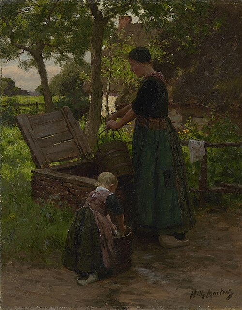 At the well, 1895, Willy Martens