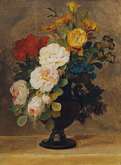 Blumenstrauß in antiker Vase, 1830, Pauline Freiin von Koudelka