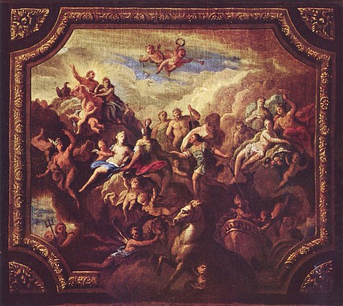 The Apotheosis of Romulus: Sketch for a Ceiling Decoration, Possibly for Hewell Grange, Worcestershi, 1710, James Thornhill