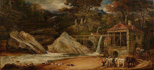 Un moulin à augets au Pays de Galles (Aberdulais), 1847, James Ward
