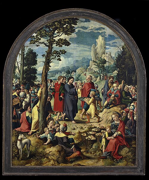 The multiplication of loaves and fishes, 1528, Jan Swart