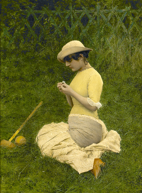 He loves me, he loves me not, 1882, Jan van Beers