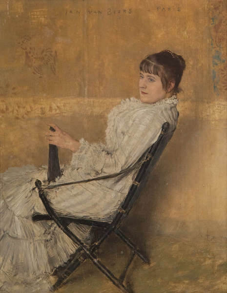Lady with fan in Chinese chair, 1901, Jan van Beers