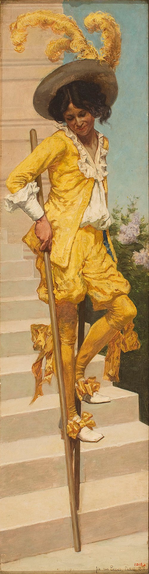 The Woman with Stilts, 1878, Jan van Beers