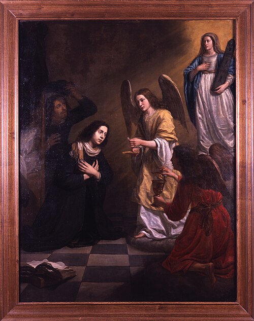 Saint Stanislaus Kostka Receiving the Holy Communion from the Hands of Angels, 1668, Jan van Cleve
