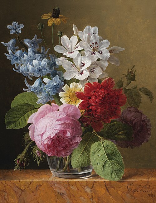 Flower bouquet in a glass, 1825, Jan van Dael