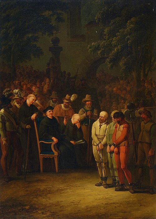 Der Abt von Engelberg begnadigt die Rädelsführer der aufrührerischen Talleute 1488, 1795, Heinrich Freudweiler