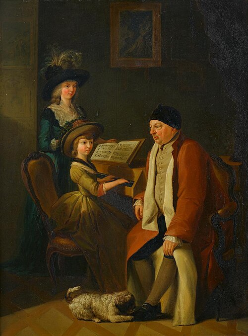 Familienbild, am Spinett, , Heinrich Freudweiler