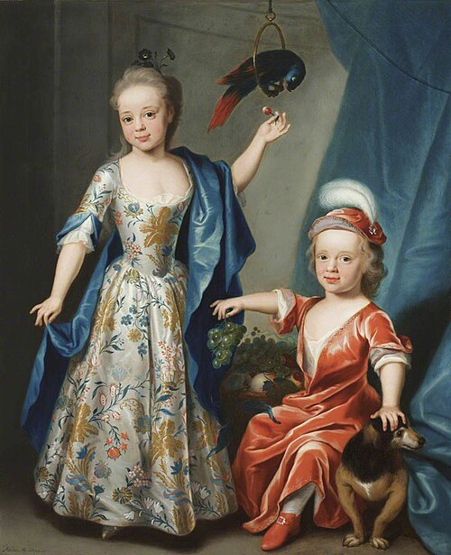 Edward Astley, later Sir Edward Astley, 4th Bt Astley of Hill Morton (1729-1802) and his Sister Blan, 1732, John Theodore Heins