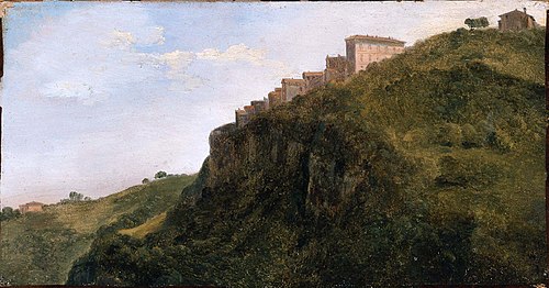 Ville de montagne italienne (Nemi peut-être?), 1845, Jean-Achille Benouville