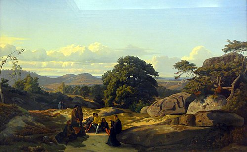 Abélard parle à ses élèves aux alentours de Melun, 1837, Jean-Achille Benouville