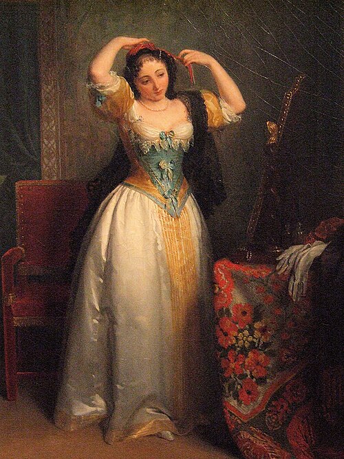Jeune femme au miroir, 1850, Jean-Augustin Franquelin