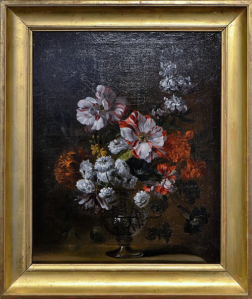 Fleurs dans un vase de verre, , Jean-Baptiste Belin