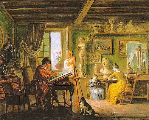 L'Atelier du peintre, 1780, Jean-Baptiste Lallemand