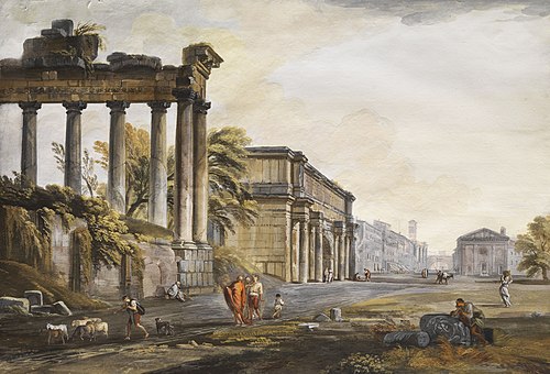 Capriccio with Ruined Architecture, 1803, Jean-Baptiste Lallemand