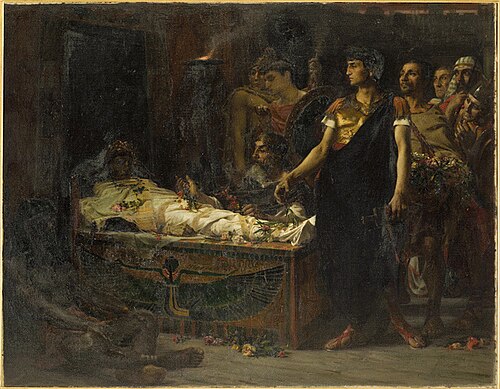 Auguste au tombeau d'Alexandre, 1870, Eugène Buland