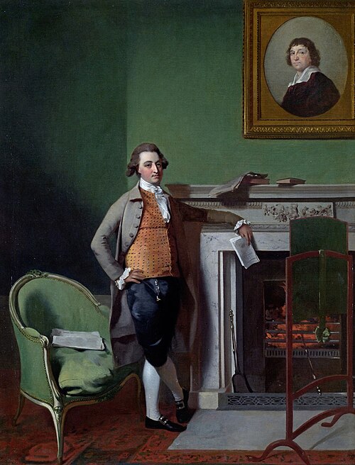 William Brereton (1751–1787), with a Portrait of Henry Woodward, , Henry Walton