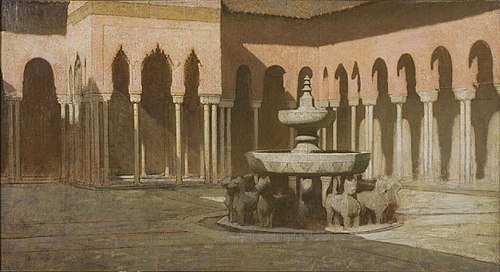 La cour des Lions à l'Alhambra de Grenade, , Achille Zo