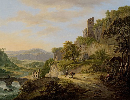 Gezicht op Civita Castellana, 1800, Daniel Dupré