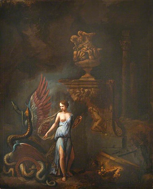 Medea casting Spells among Ruined Sculpture, 1673, Henry Ferguson