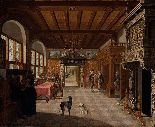 Interior of a hall, 1621, Nicolas de Gyselaer